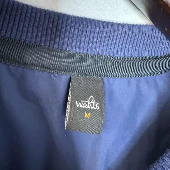 WAHTS  Long Sleeve Crew Neck.Sweatshirt Mens M Zip Pocket Organic Cotton Blue - Picture 4 of 10